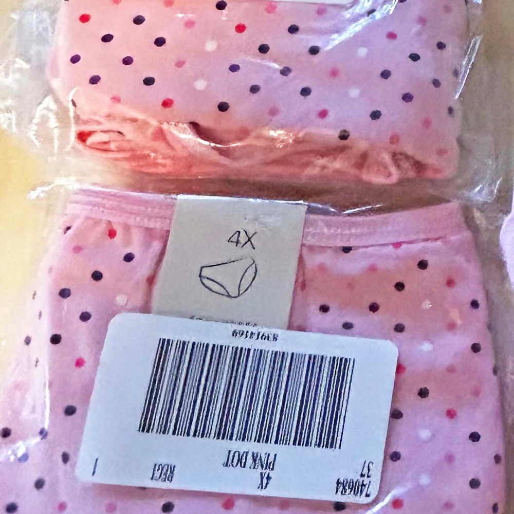 HIGH CUT BRIEFS, 2 PAIR, COTTON SPANDEX, PINK DOT, SIZE 4X, DéESSE COLLECTION